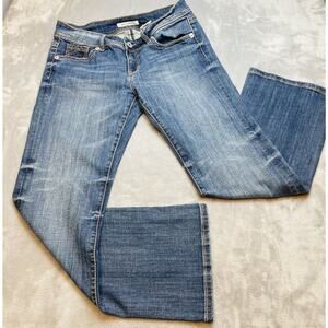 Stetson Classic Bootcut Jeans Womens 14 Regular Blue Denim Distressed Stretch